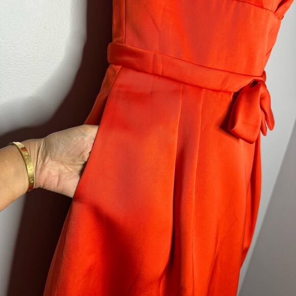 ESCADA Dalarina V Neck Mini Dress Fit and Flare Red Gladiola Elegant M - Picture 11 of 16